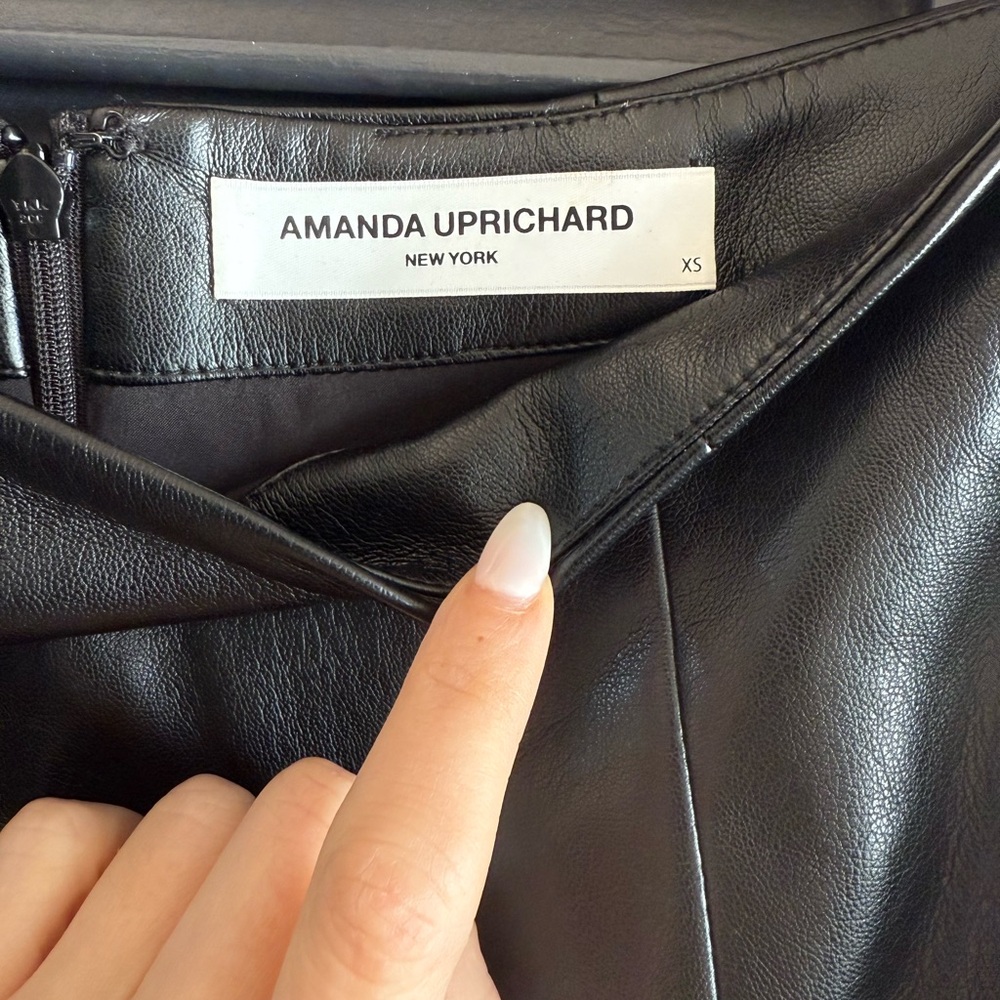 Amanda Uprichard Mini‎ Puzzle Leather Skirt - Picture 2 of 3